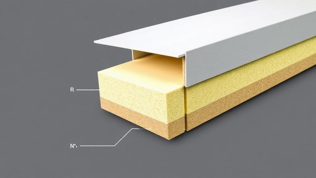 Cross-section of insulated garage door showing polyurethane foam insulation