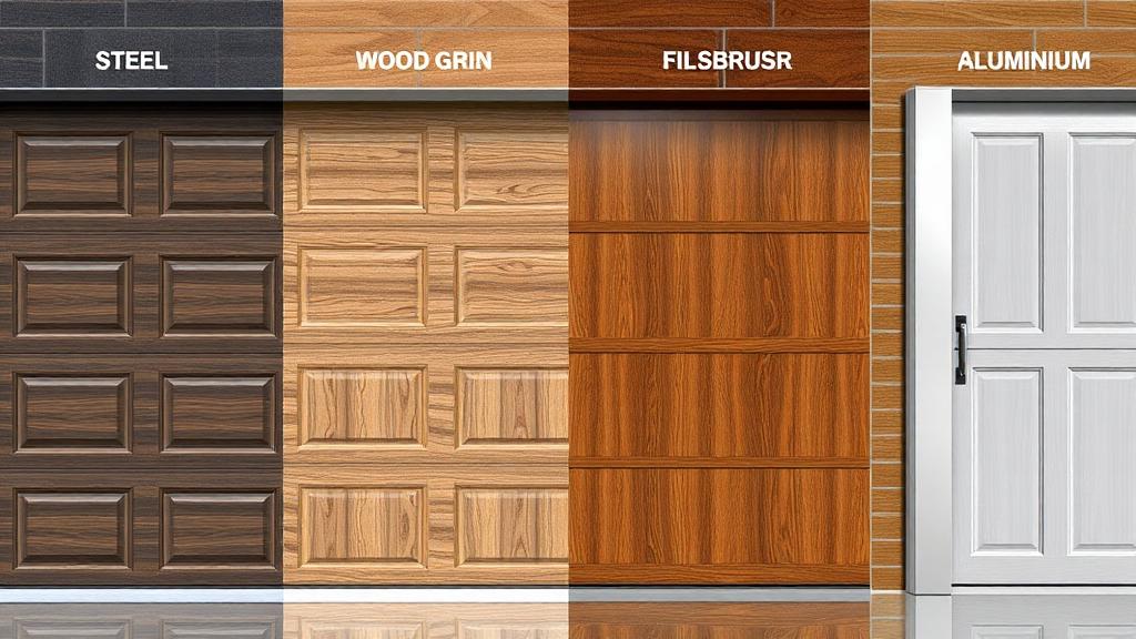 Comparison of steel, wood, fiberglass and aluminum garage door materials
